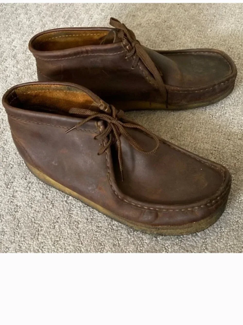 Clarks Original Wallabee leather chukka boots, Men's 10.